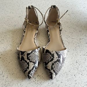 NEVER WORN Seychelles snake print pointed flat! Size 7